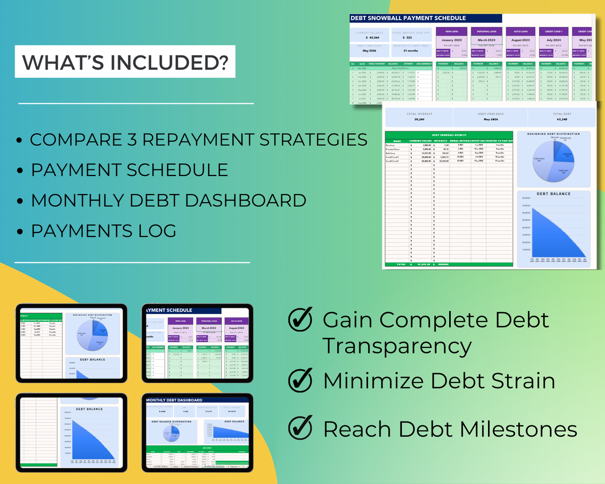 Debt Tracking System Ultimate Debt Repayment Tracker! – MyExcelOnline